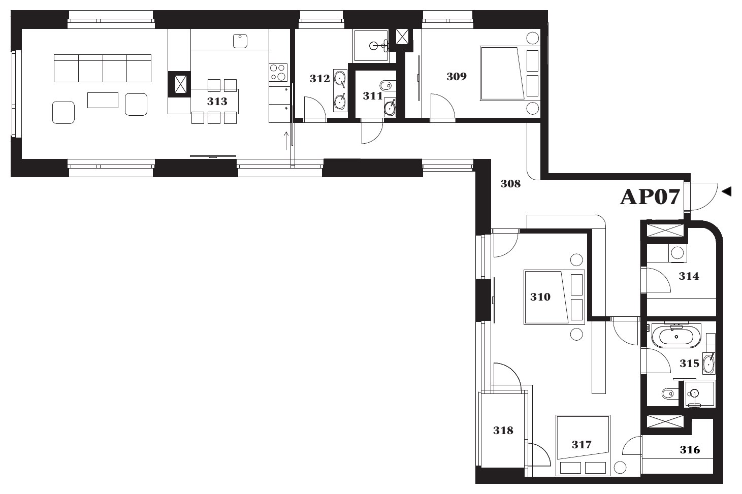 SEEK Apartmán 07 – půdorys